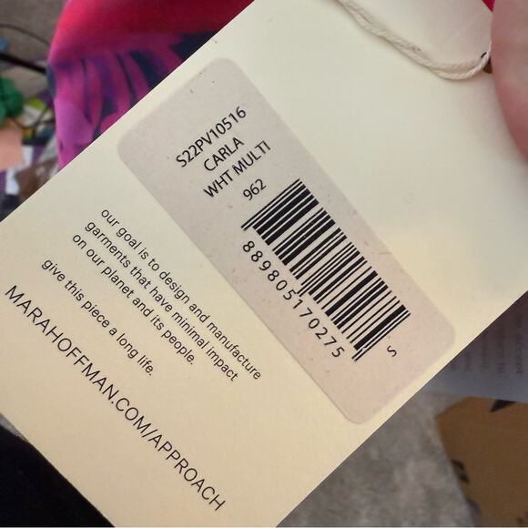 Mara Hoffman Viti Carla Knot Bikini Top White Multi Women’s Sz S - Picture 7 of 7